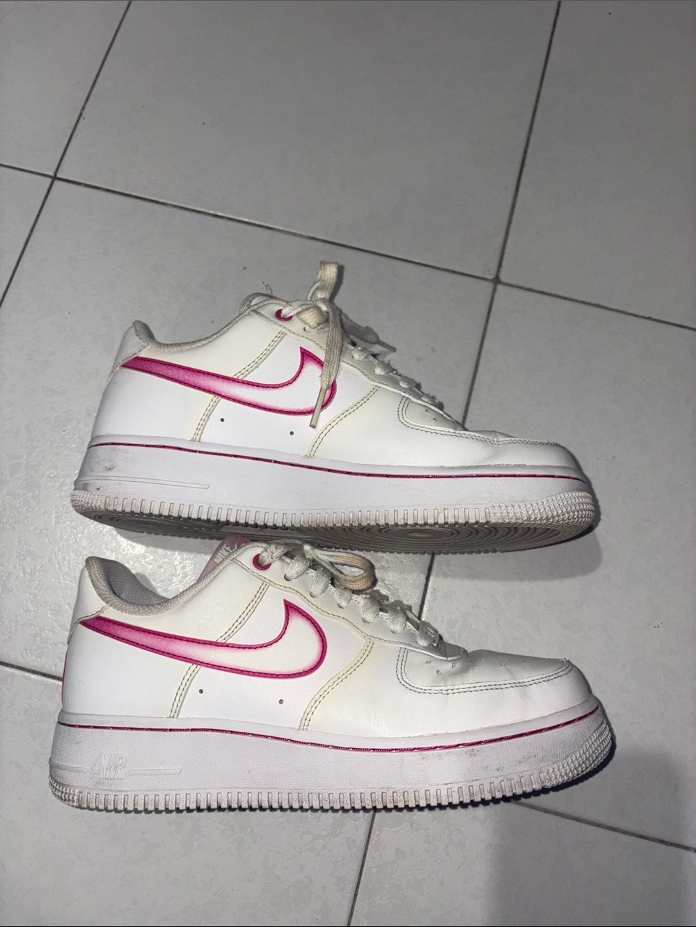 Nike Air Force 1 Low — White with Pink Accents